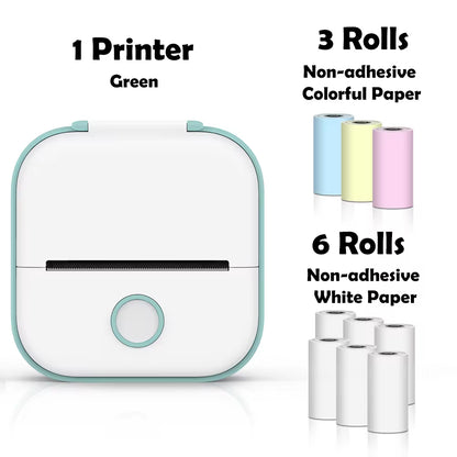 T02 Mini Printer Portable Printer Thermal Printing Sticker Wireless Inkless Pocket Printer Self-Adhesive Label Printer